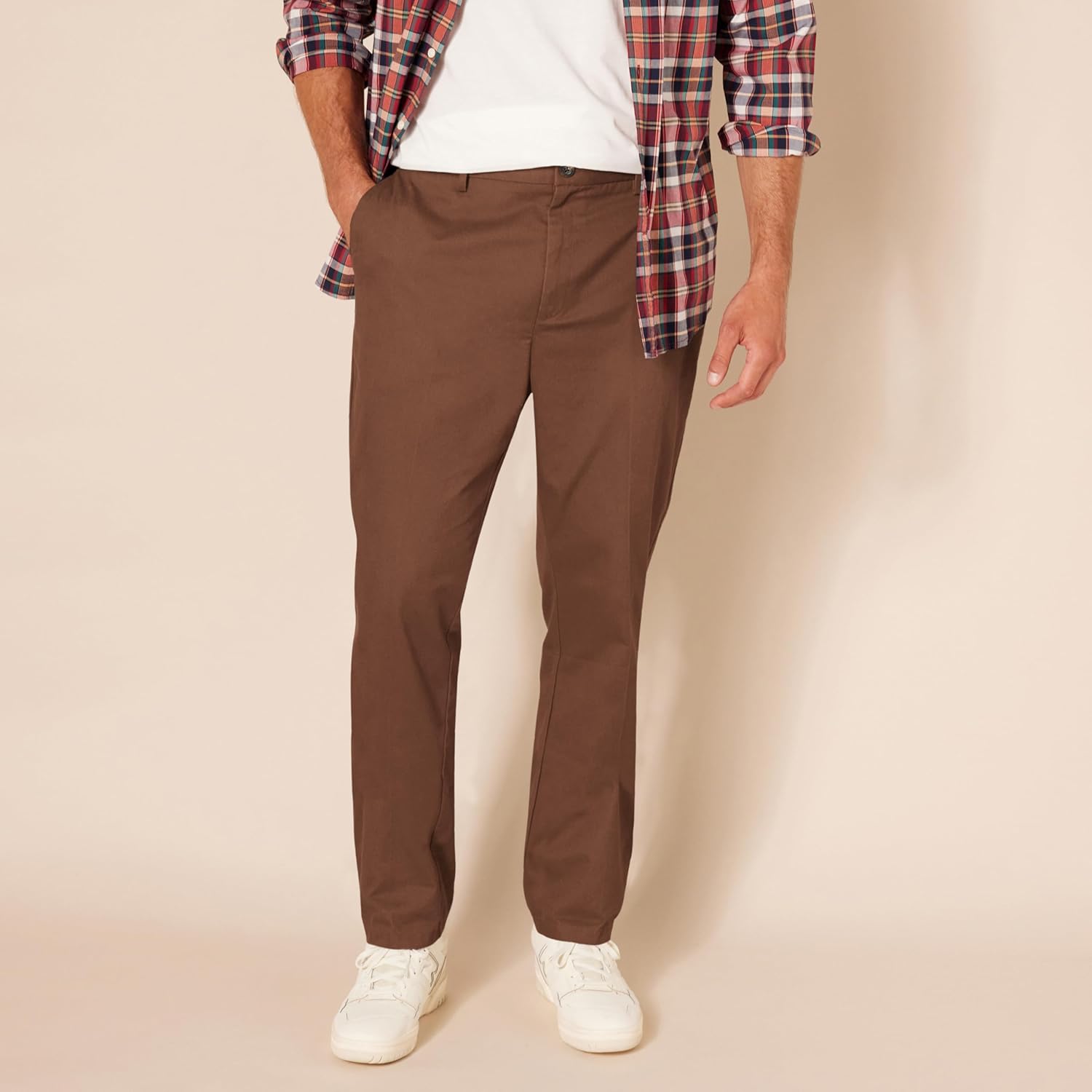 Slim Fit Flat Front Chino Pants