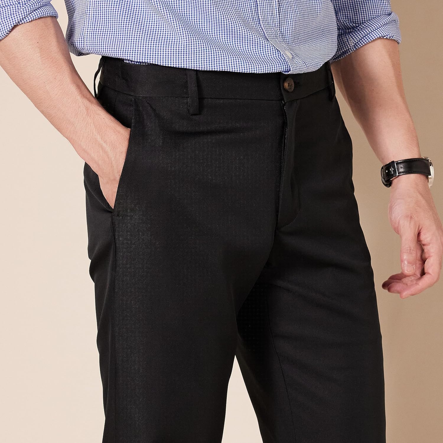 Slim Fit Flat Front Dress Pants for Men
