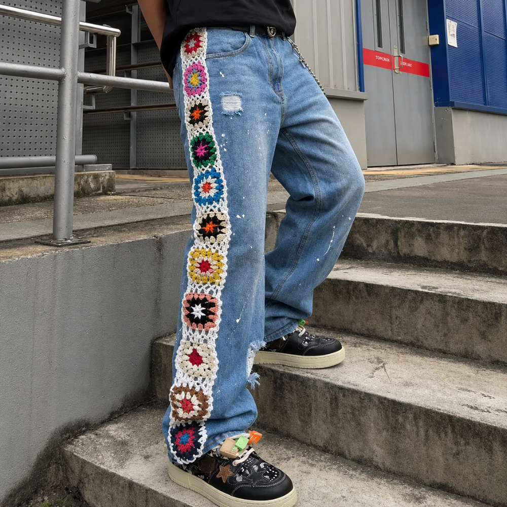 Structured Saturated Wide Cut Vintage Pants