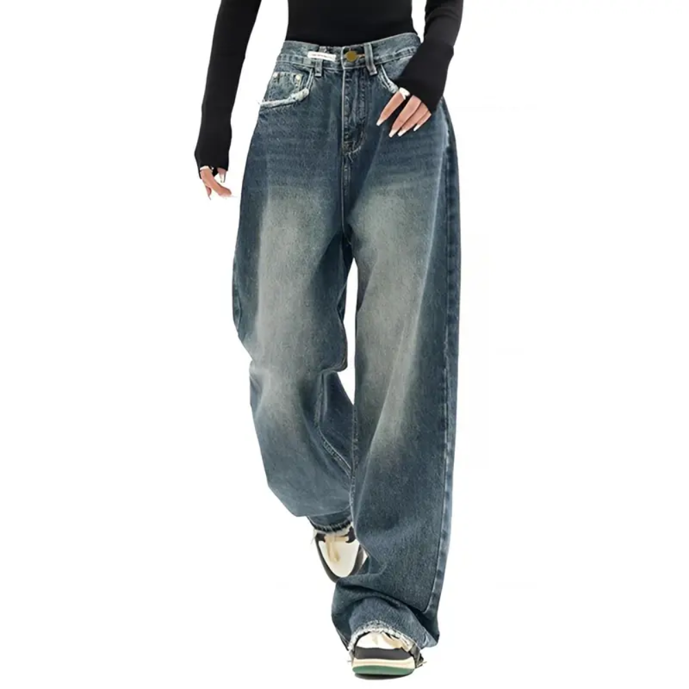 Wide Fit Baggy Jeans With Pockets For Women