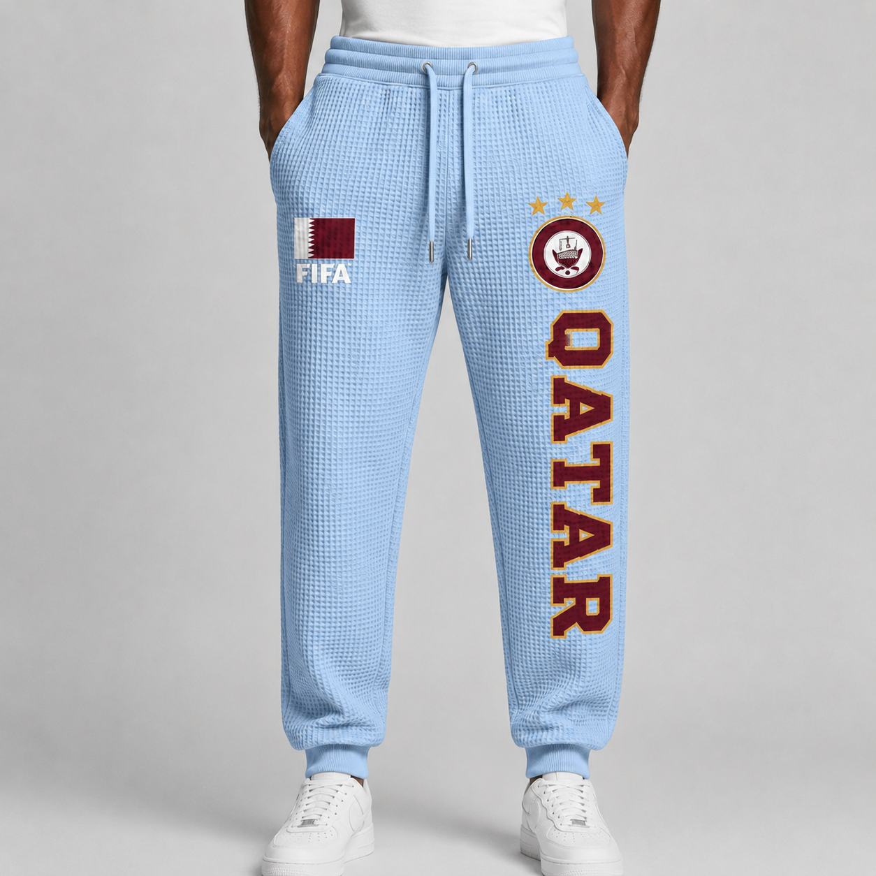 FIFA 2026 Qatar Printed Waffle Football Fan Pants