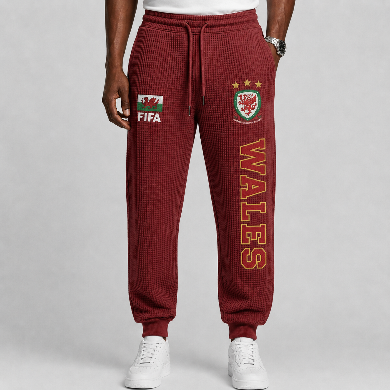 FIFA 2026 Wales Printed Waffle Football Fan Pants