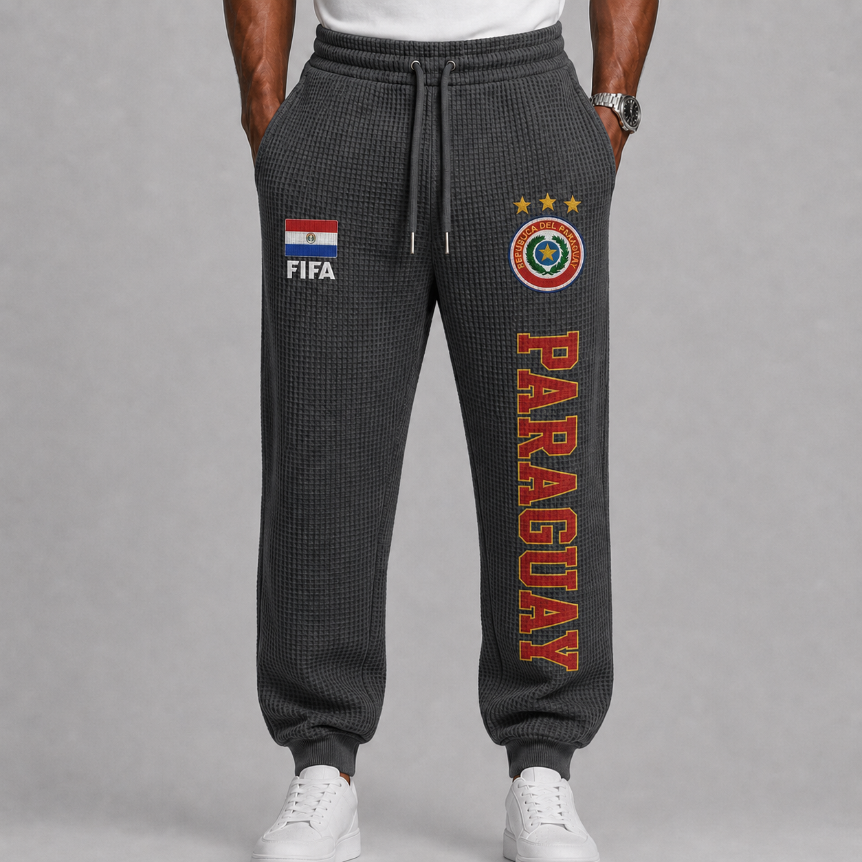 FIFA 2026 Paraguay Printed Waffle Football Fan Pants