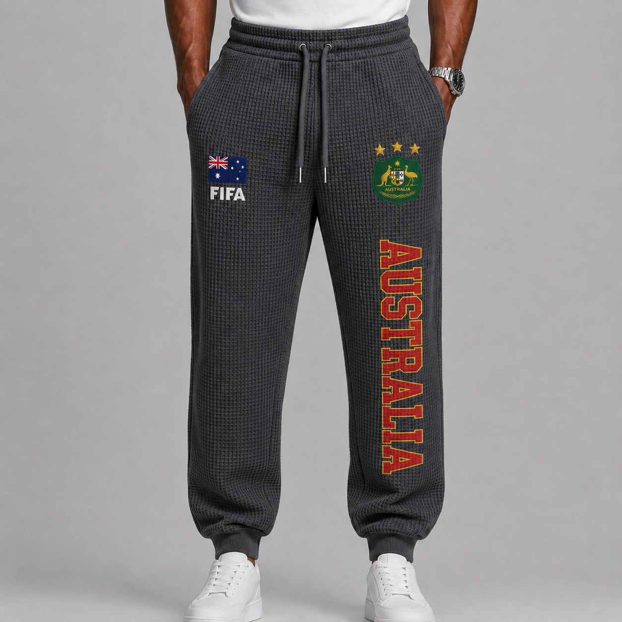 FIFA 2026 Australia Printed Waffle Football Fan Pants