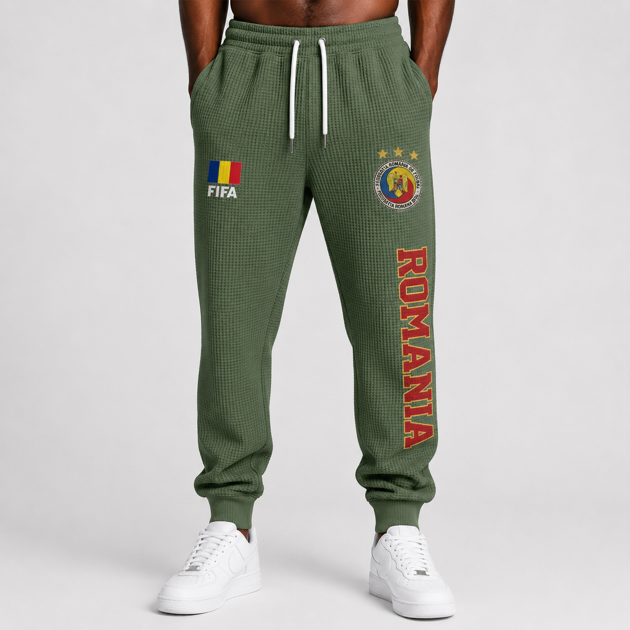FIFA 2026 Romania Printed Waffle Football Fan Pants