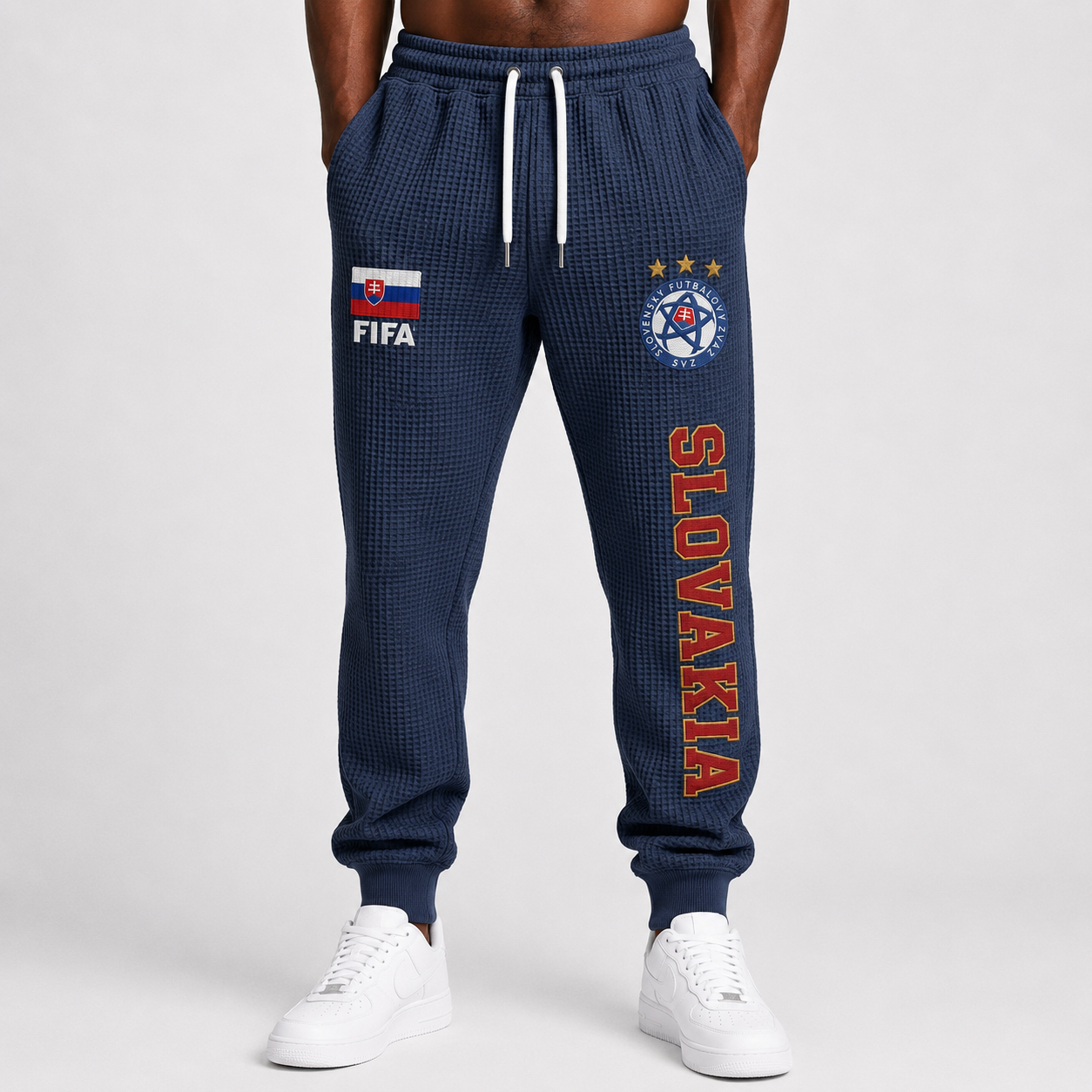 FIFA 2026 Slovakia Printed Waffle Football Fan Pants