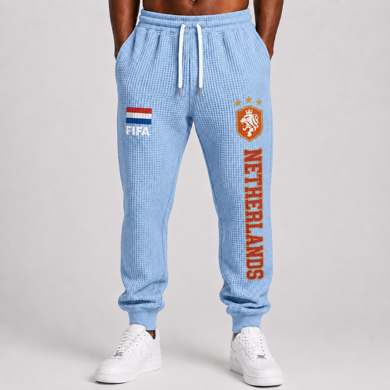 FIFA 2026 Netherlands Printed Waffle Football Fan Pants