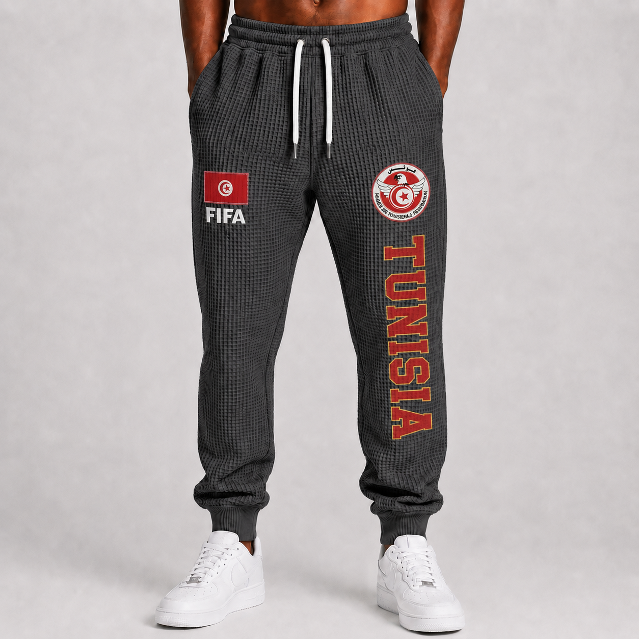 FIFA 2026 Tunisia Printed Waffle Football Fan Pants