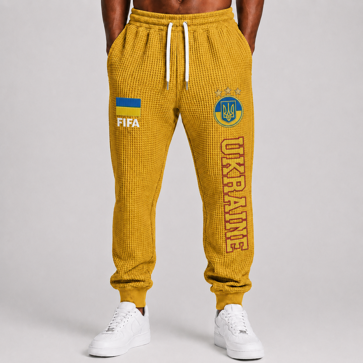 FIFA 2026 Ukraine Printed Waffle Football Fan Pants