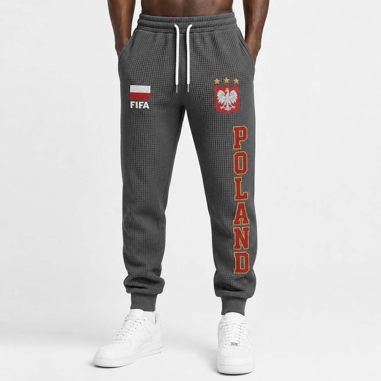 FIFA 2026 Poland Printed Waffle Football Fan Pants