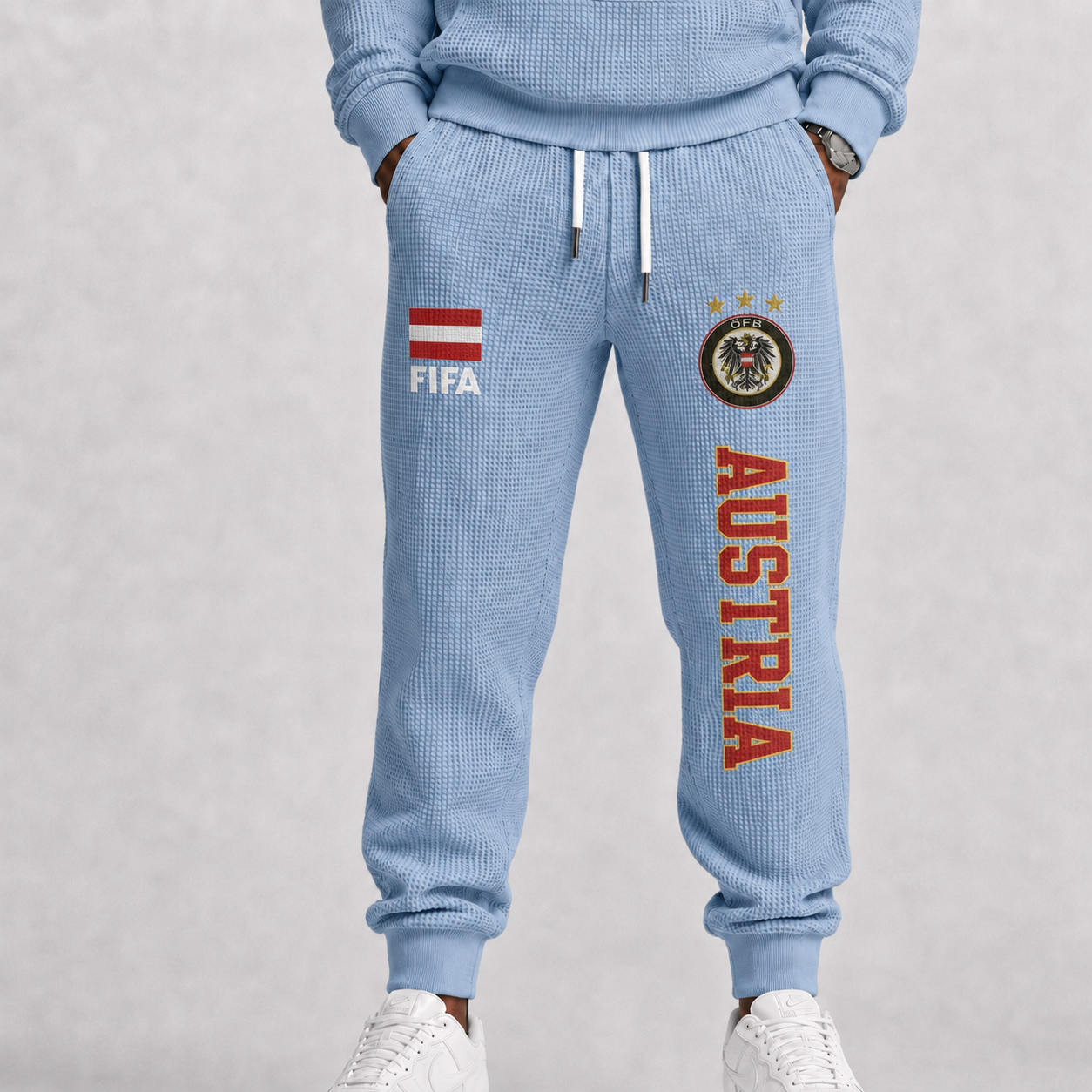 FIFA 2026 Austria Printed Waffle Football Fan Pants