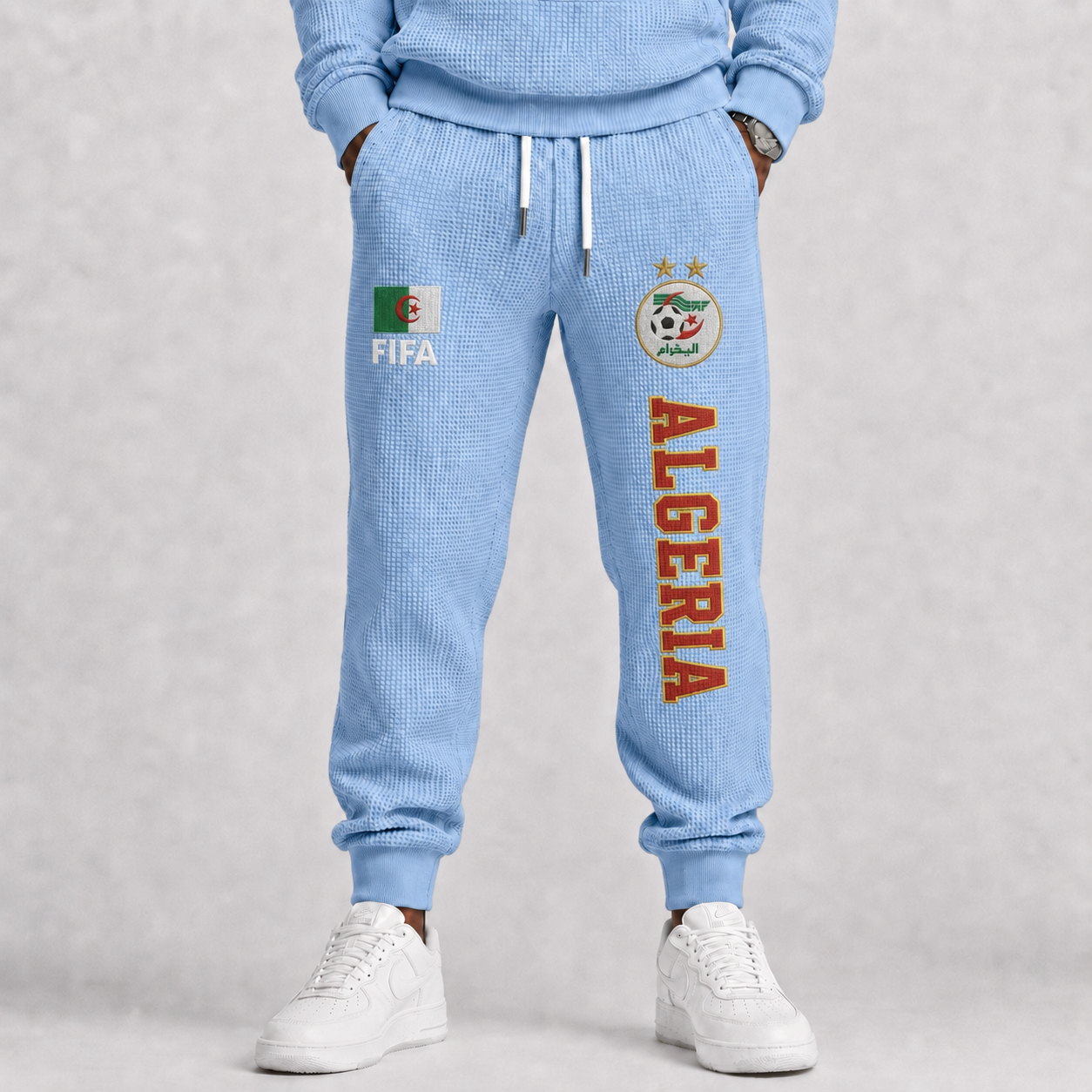 FIFA 2026 Algeria Printed Waffle Football Fan Pants