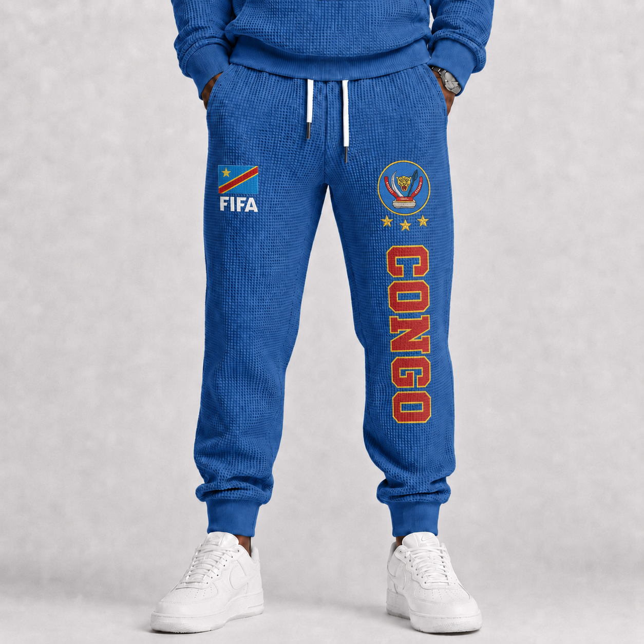 FIFA 2026 Democratic Republic Of The Congo Printed Waffle Football Fan Pants