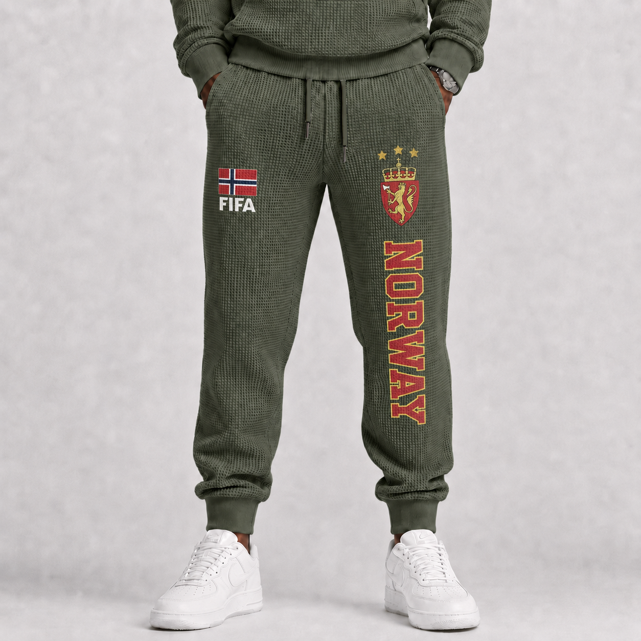 FIFA 2026 Norway Printed Waffle Football Fan Pants