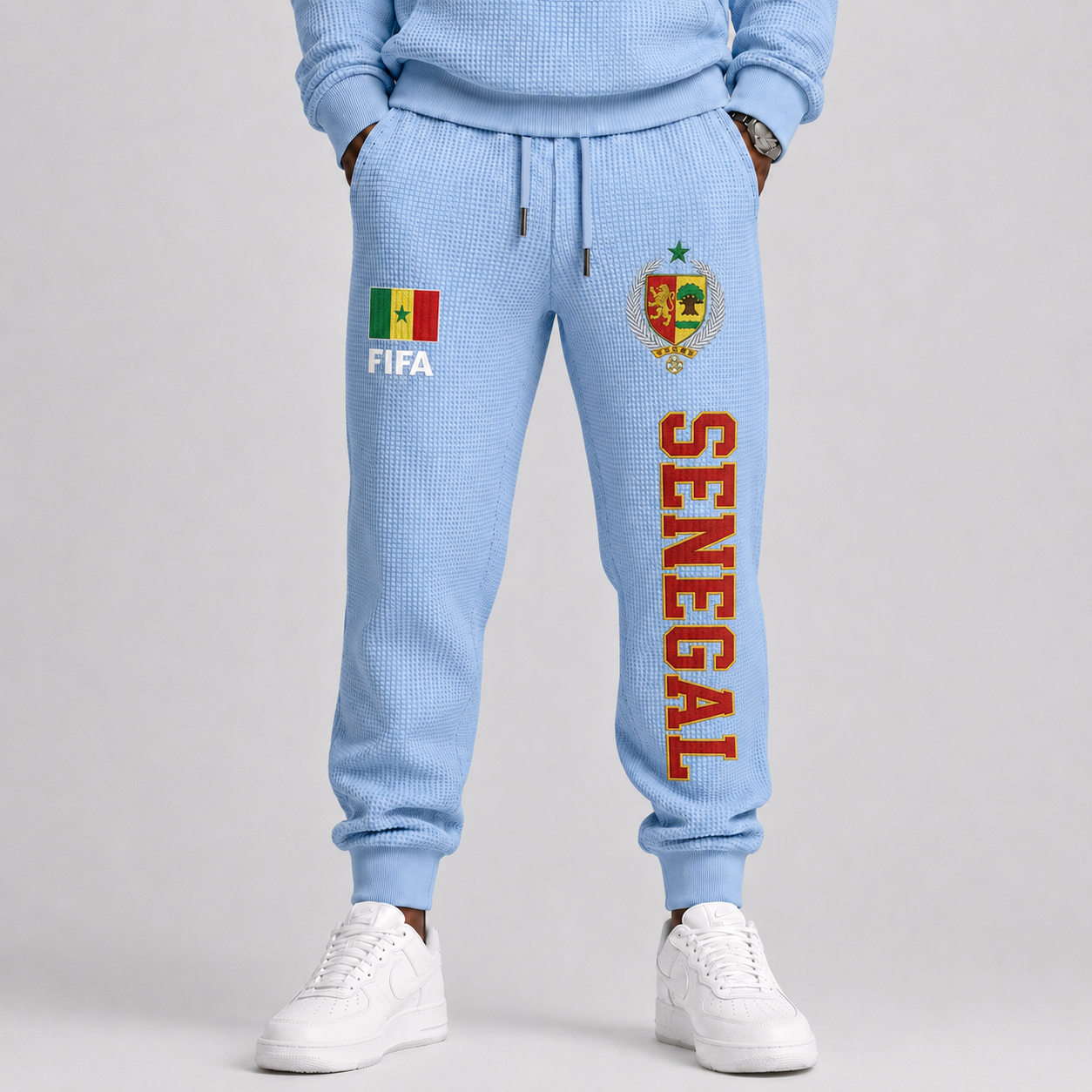 FIFA 2026 Senegal Printed Waffle Football Fan Pants
