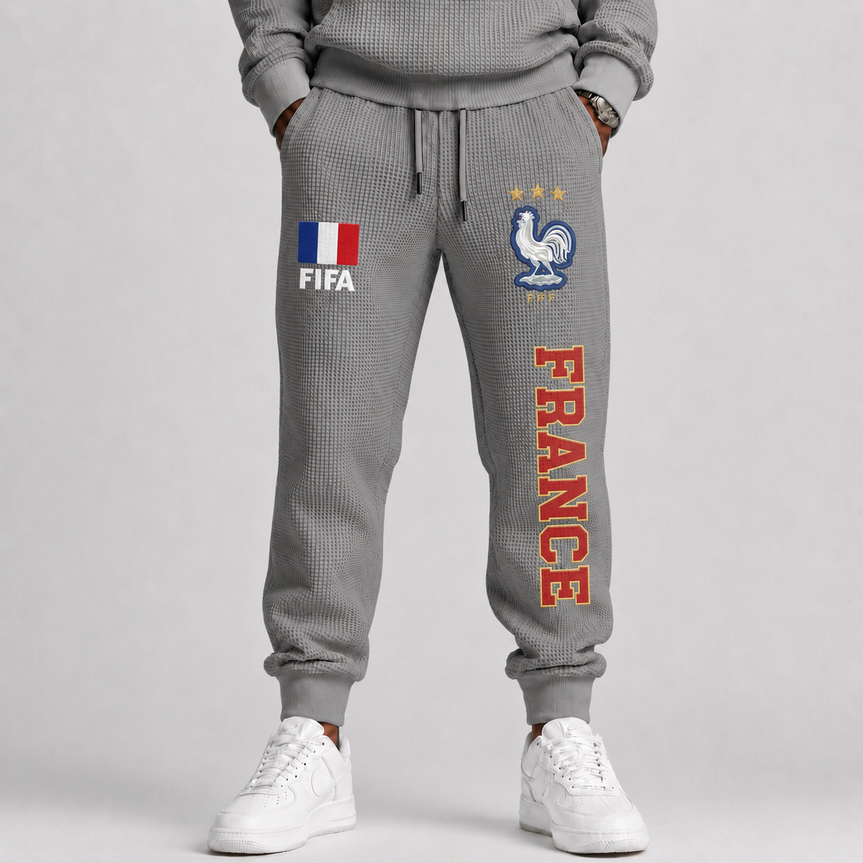 FIFA 2026 France Printed Waffle Football Fan Pants