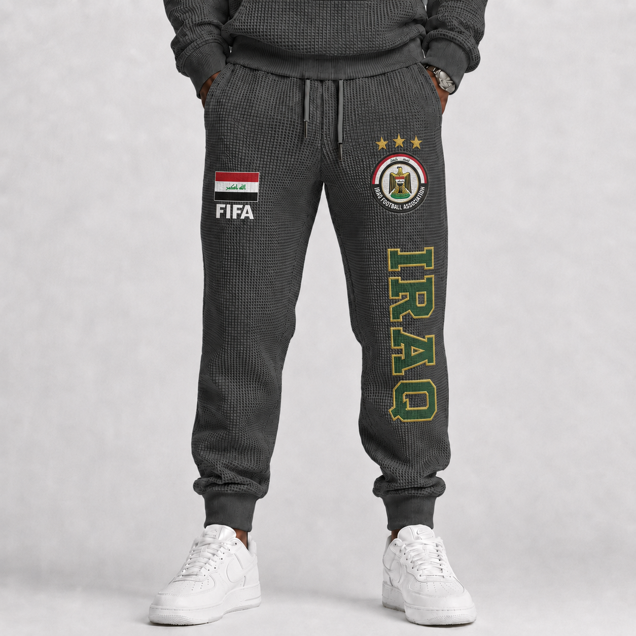 FIFA 2026 Iraq Printed Waffle Football Fan Pants