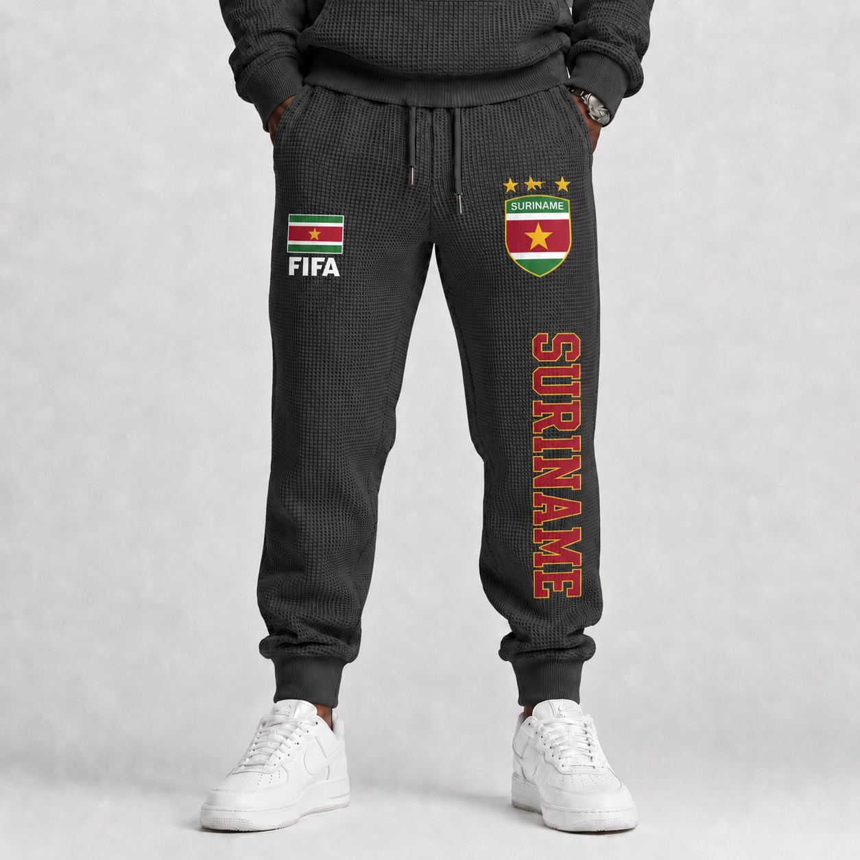 FIFA 2026 Suriname Printed Waffle Football Fan Pants