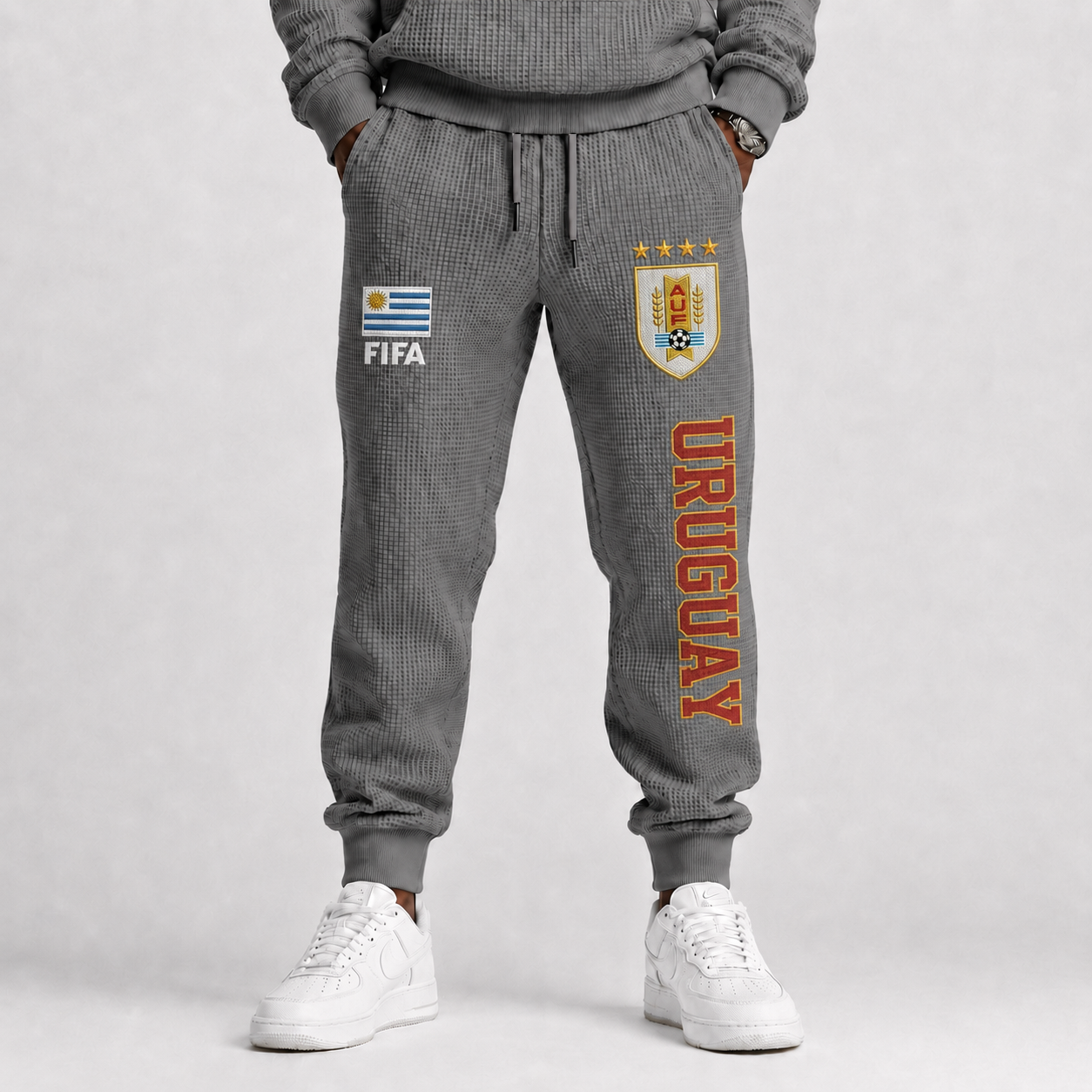 FIFA 2026 Uruguay Printed Waffle Football Fan Pants
