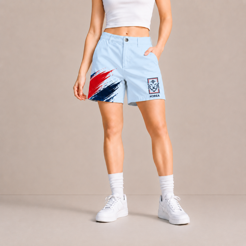 World Cup 2026 South Korea Football Fan Printed Twill Shorts