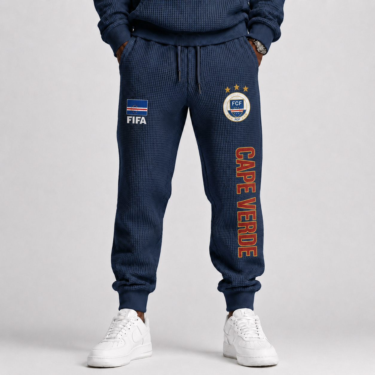 FIFA 2026 Cape Verde Printed Waffle Football Fan Pants