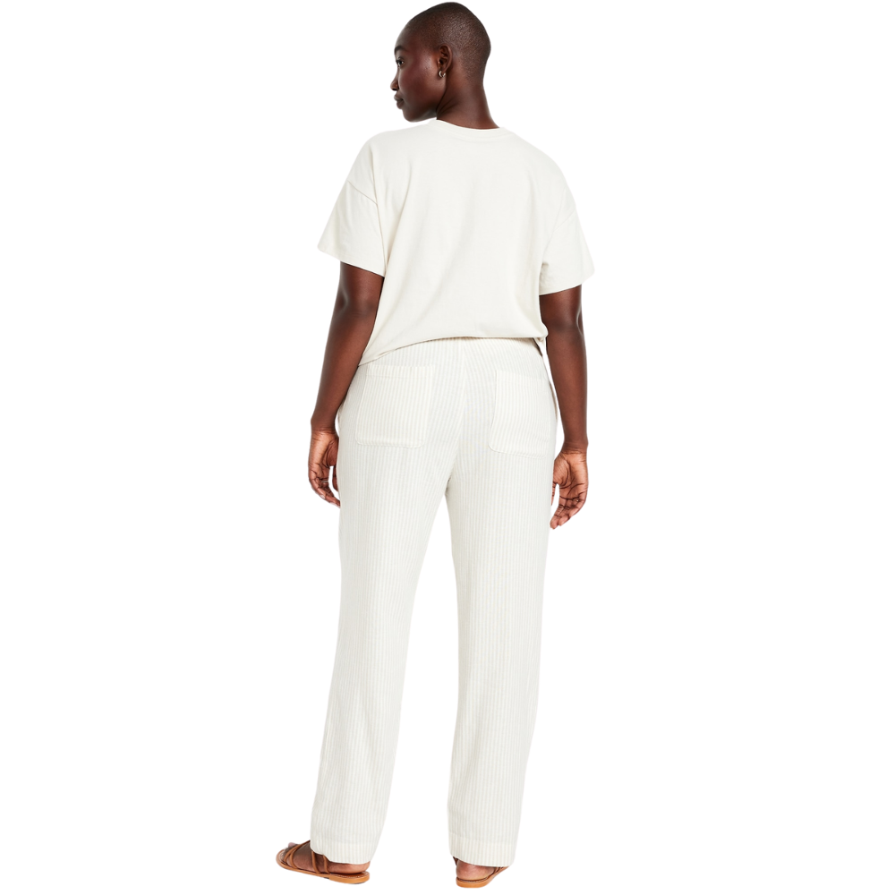 High Rise Linen Blend Straight Pants-My Comfy Pant