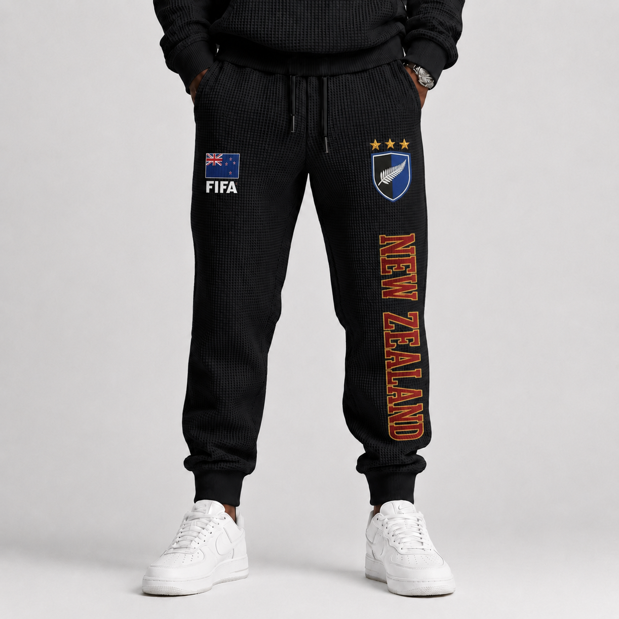 FIFA 2026 New Zealand Printed Waffle Football Fan Pants