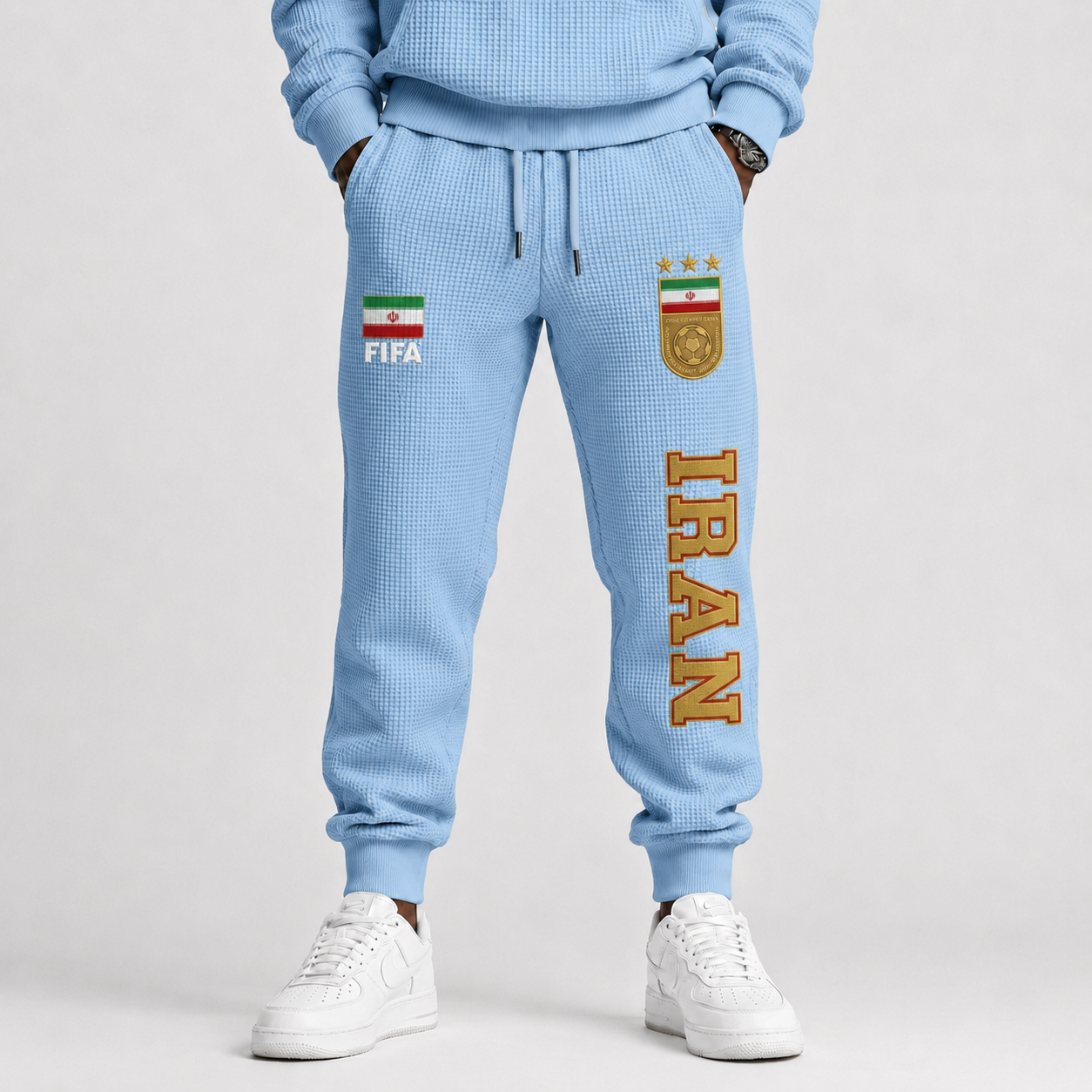 FIFA 2026 Iran Printed Waffle Football Fan Pants