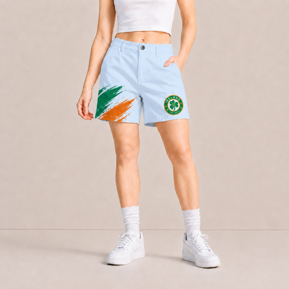 World Cup 2026 Ireland Football Fan Printed Twill Shorts