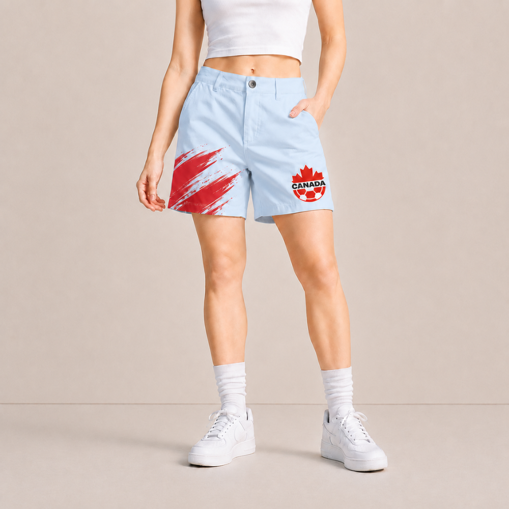 World Cup 2026 Canada Football Fan Printed Twill Shorts