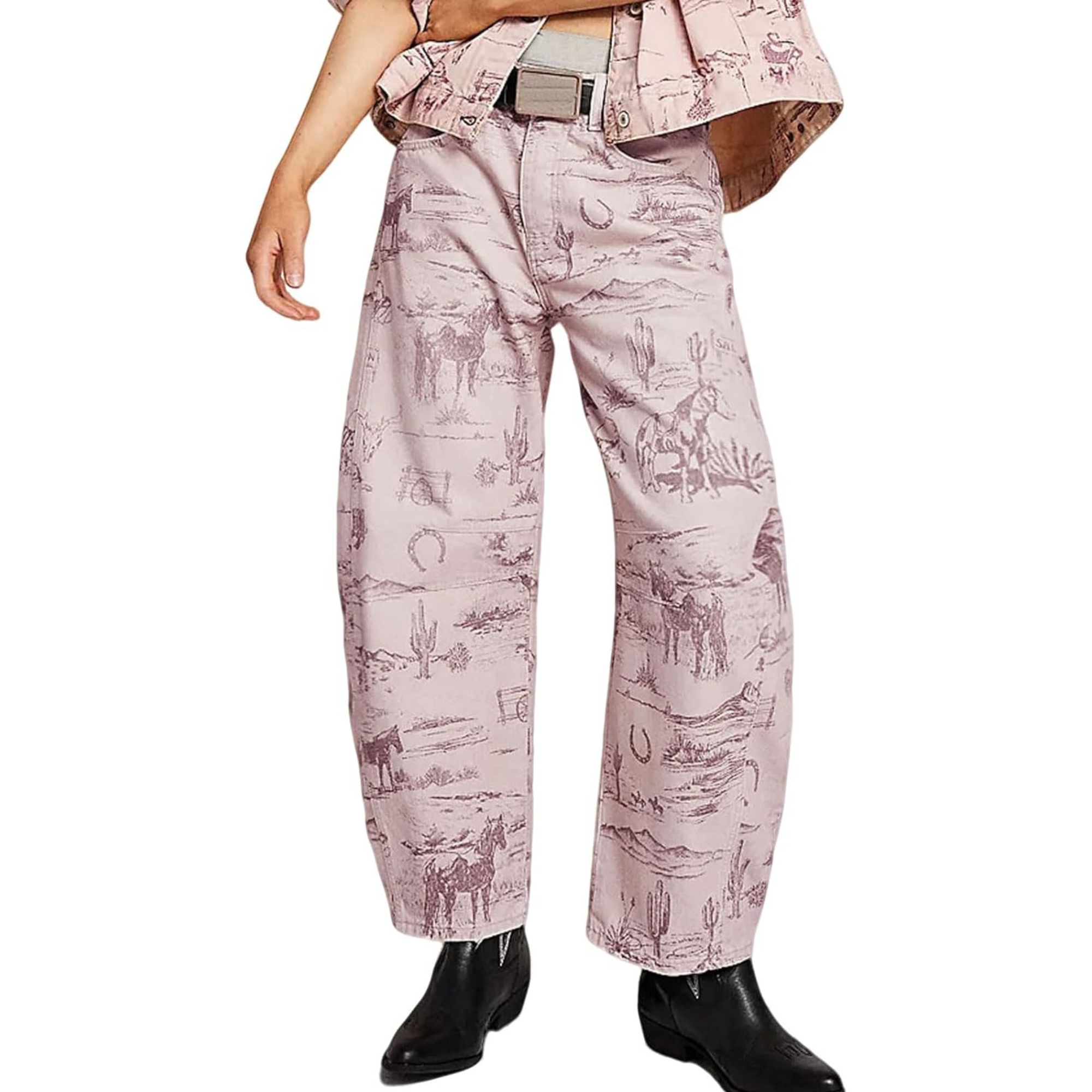 Striped Wide Leg Baggy Barrel Jeans for Women Y2K
