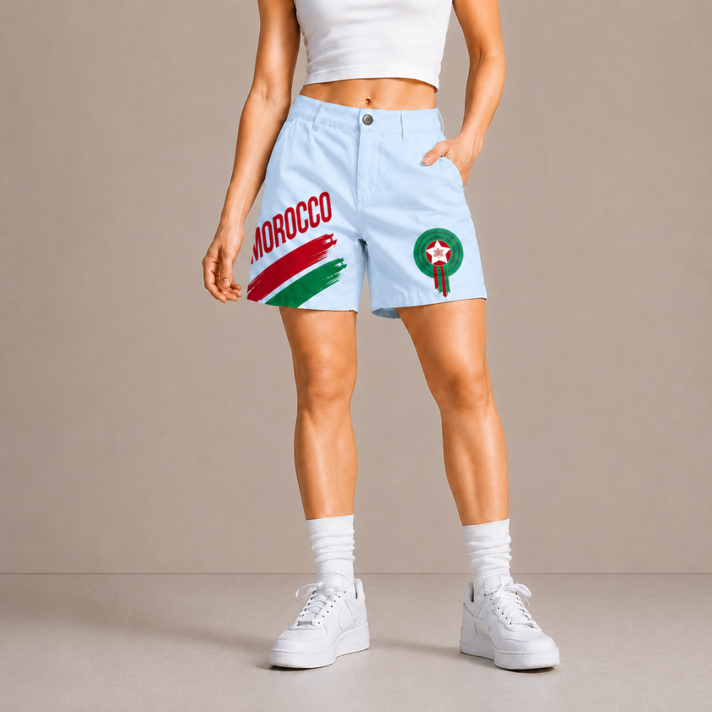 World Cup 2026 Morocco Football Fan Printed Twill Shorts