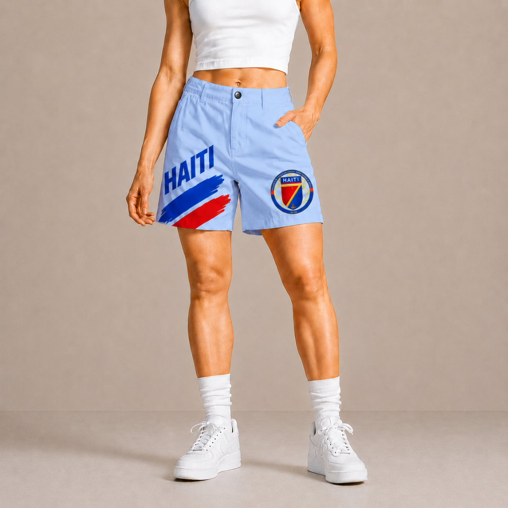 World Cup 2026 Haiti Football Fan Printed Twill Shorts