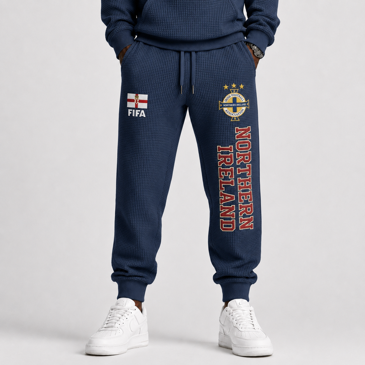 FIFA 2026 Northern Ireland Printed Waffle Football Fan Pants