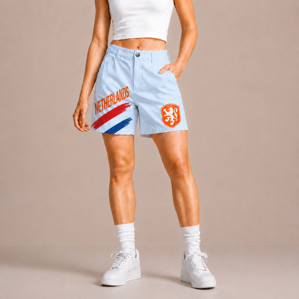 World Cup 2026 Netherlands Football Fan Printed Twill Shorts