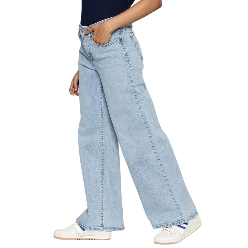 Women Shaping Wide Leg Light Fade Stretchable Jeans-My Comfy Pant