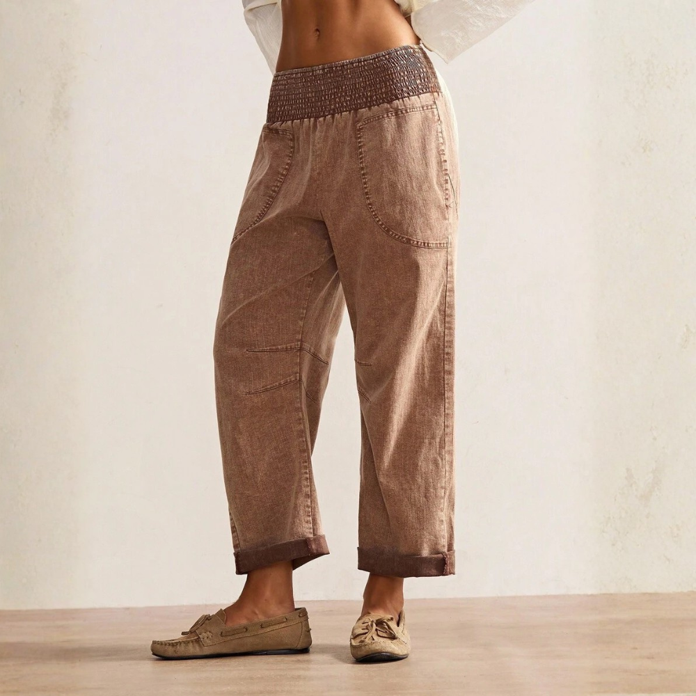 Vintage Themed Casual Long Trousers For Women