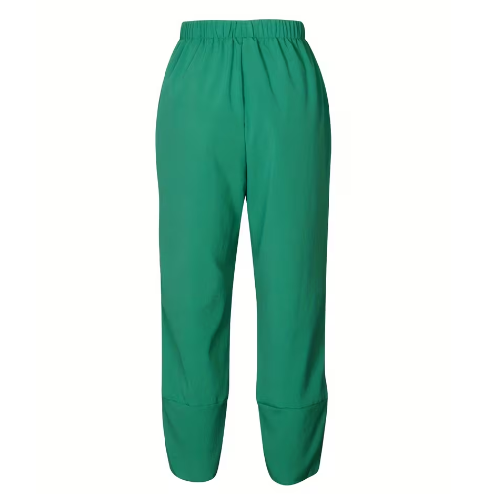 Casual Elastic Waist Slant Pocket Pants For Women