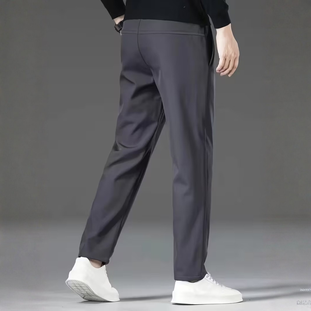 Casual Fleece Winter Lined Pants With Drawstring For Men
