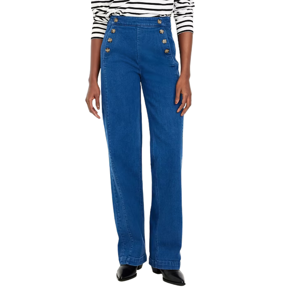 High Rise Full Length Wide Leg Denim Pants-My Comfy Pant