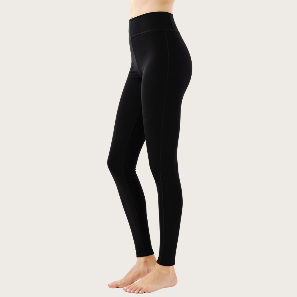 Women Soft Base Wool Layer Thermal Leggings Pants For Hiking And Skiing