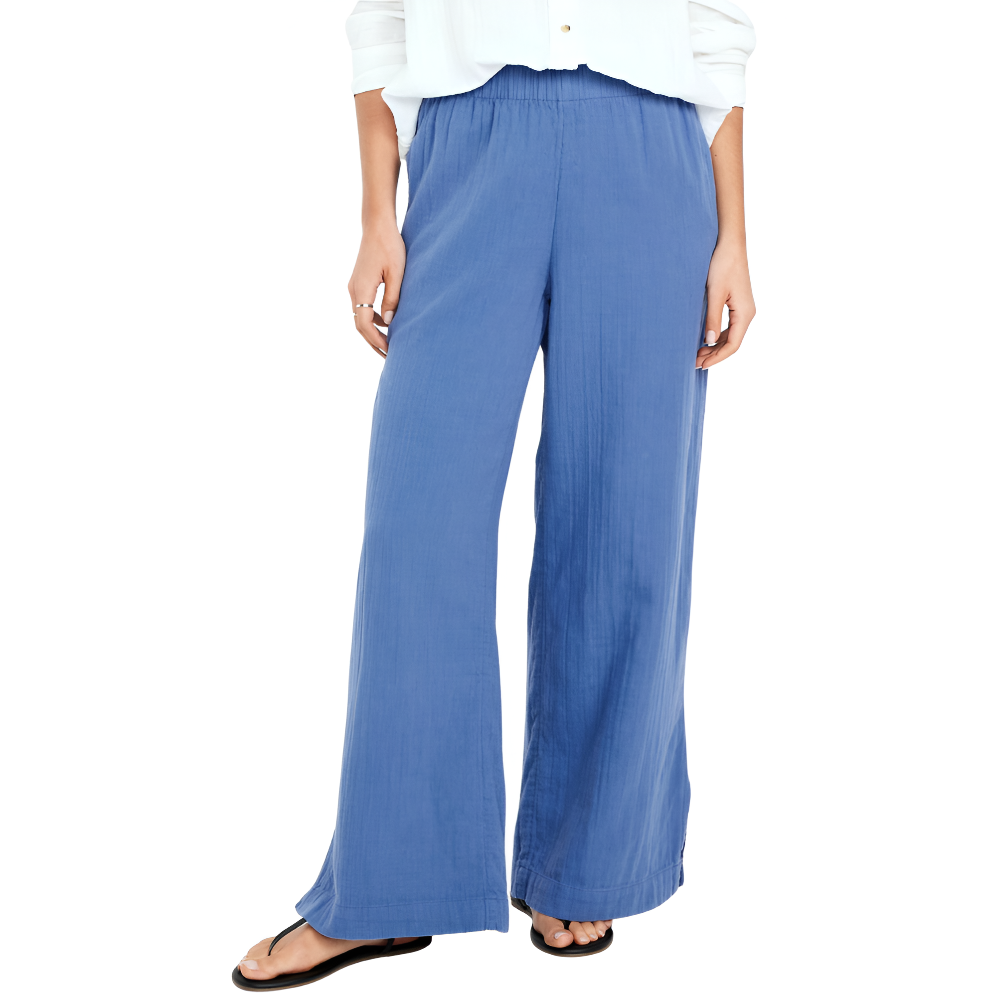 High Waisted Crinkle Gauze Super Wide Leg Pants-My Comfy PantHigh Waisted Crinkle Gauze Super Wide Leg Pants - Image 4