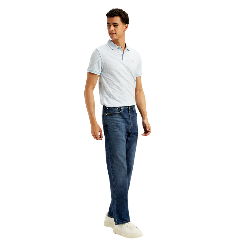 Men Blue Straight Fit Mid Rise Jeans-My Comfy Pant