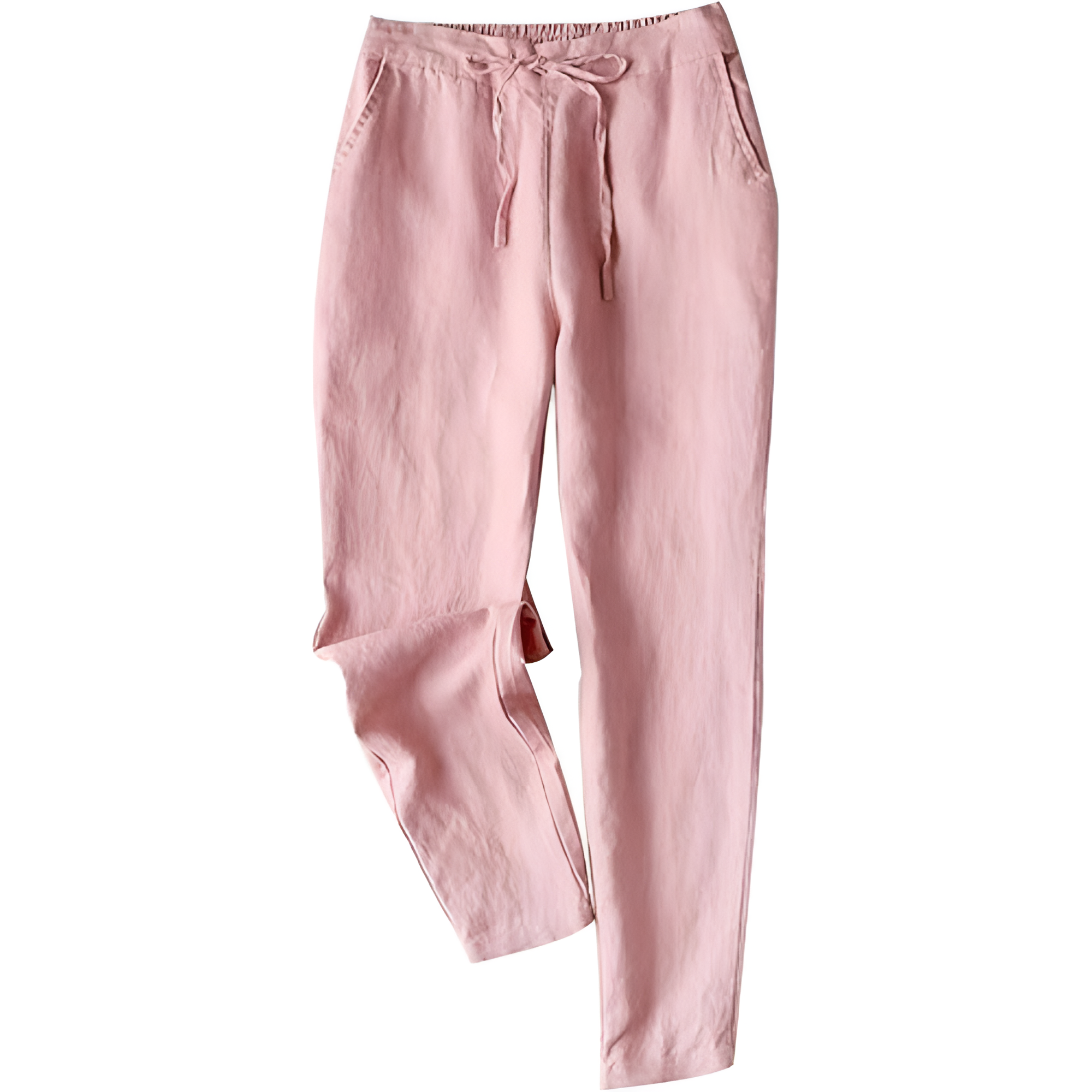 Linen Pants for Women Summer Casual High Waisted Drawstring White Beach Pant