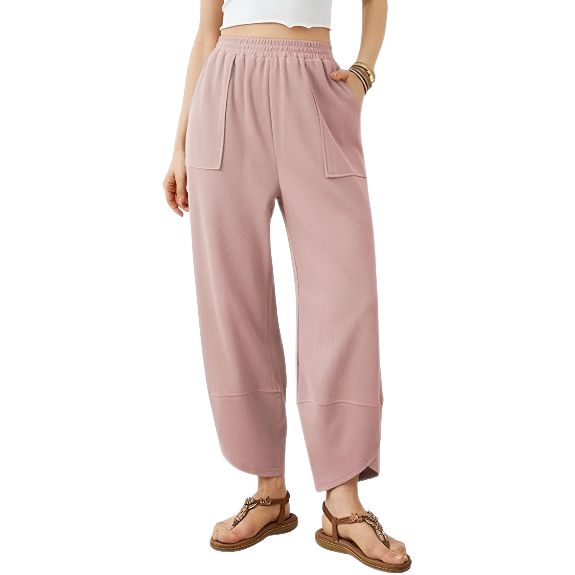 Baggy Wide Fit Casual Palazzo Pants With Pockets For Women