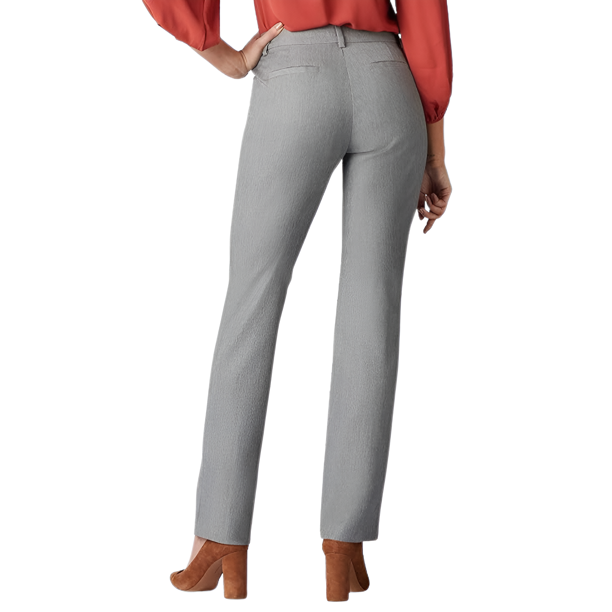 Comfortable Mid Rise Work Trousers For Women 