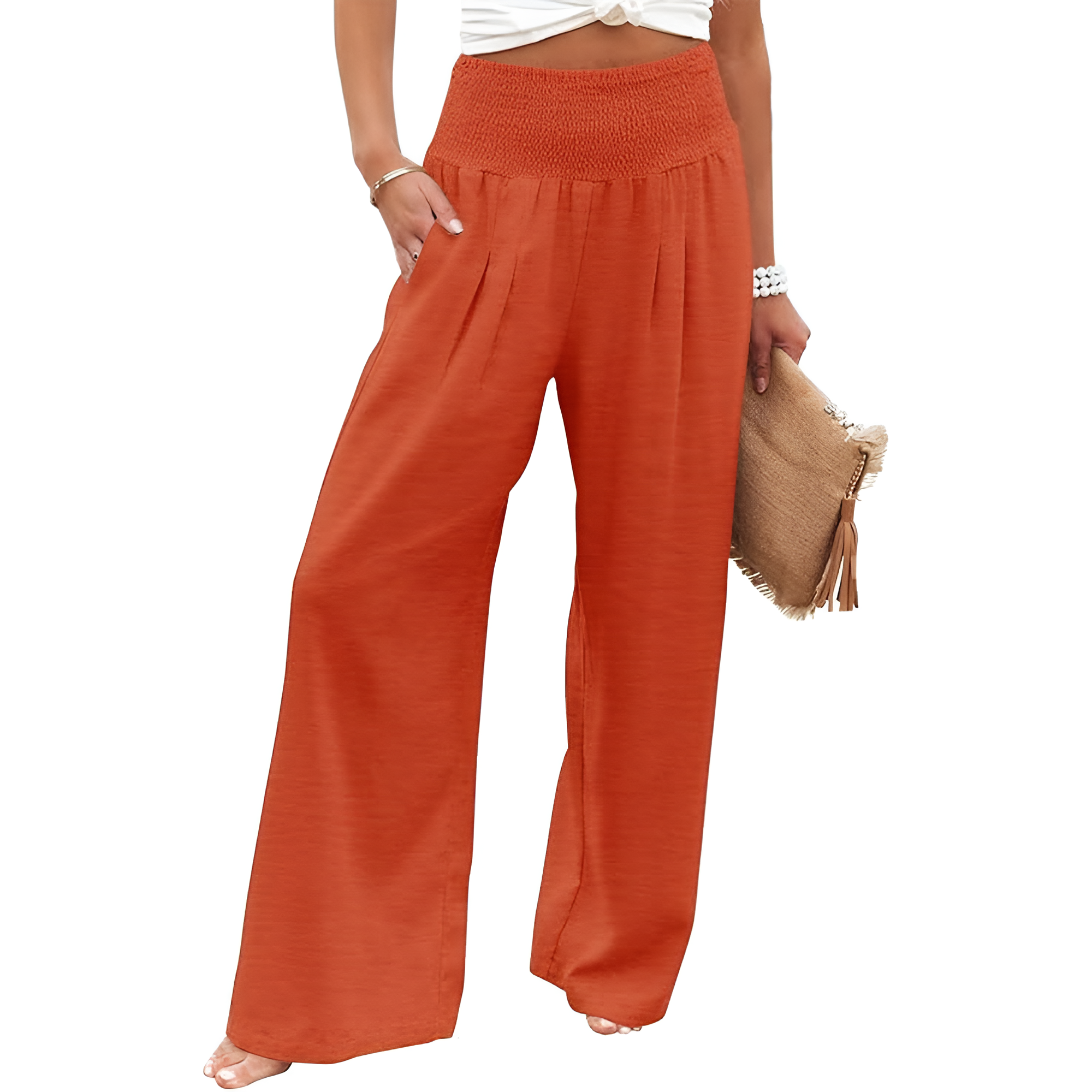 Casual High Rise Palazzo With Pocket For Women
