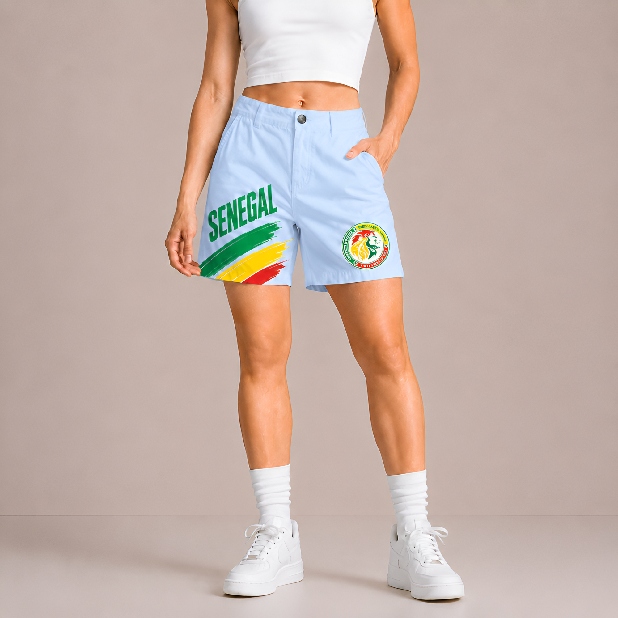 World Cup 2026 Senegal Football Fan Printed Twill Shorts