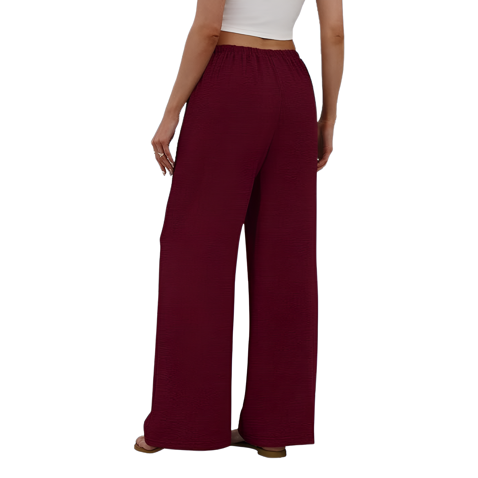 Wide Fit Flowy Palazzo Pants With Pockets For Women