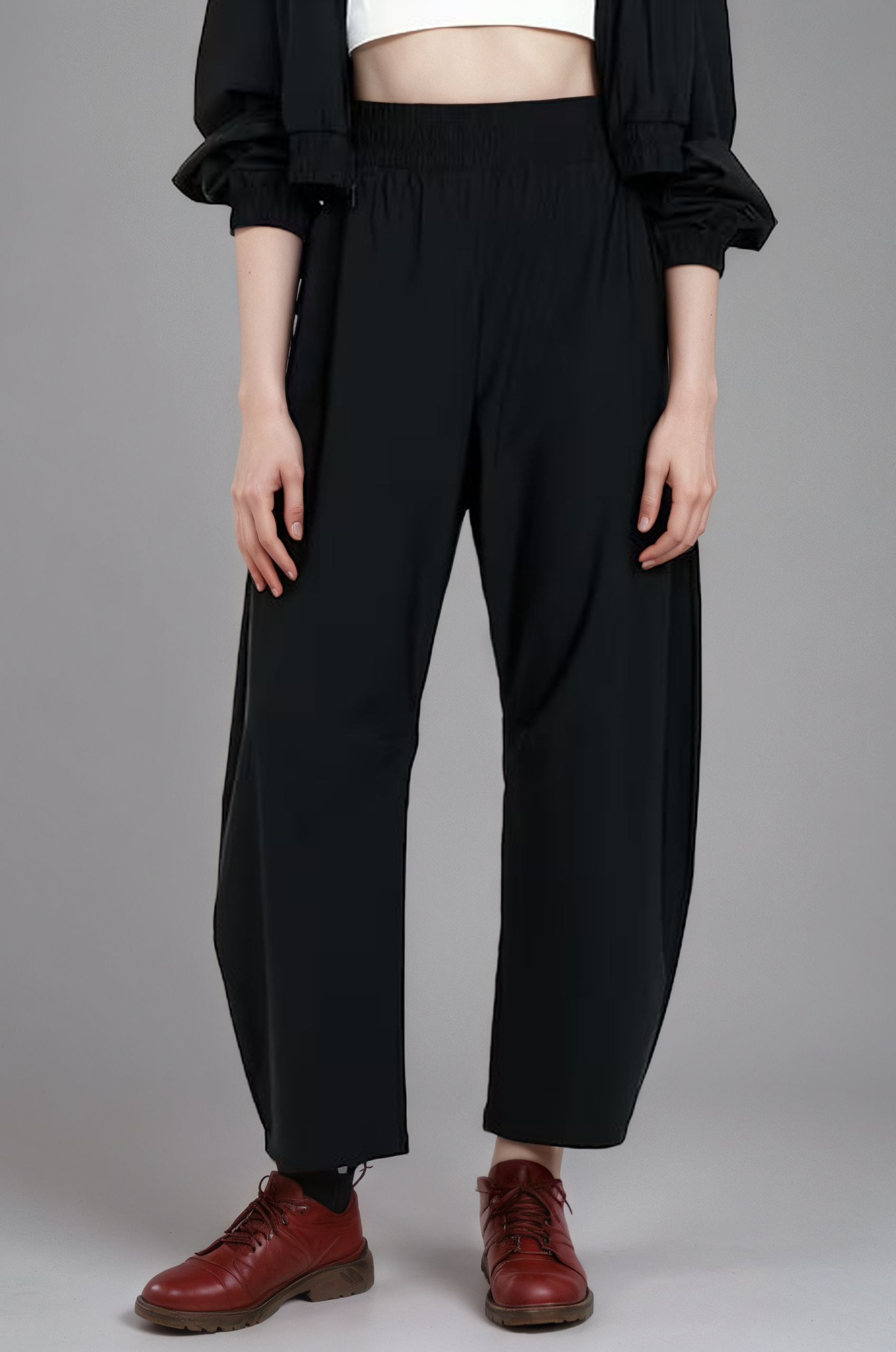 High-Waisted SleekTech Barrel Ankle Pants-My Comfy PantHigh-Waisted SleekTech Barrel Ankle Pants - Image 8